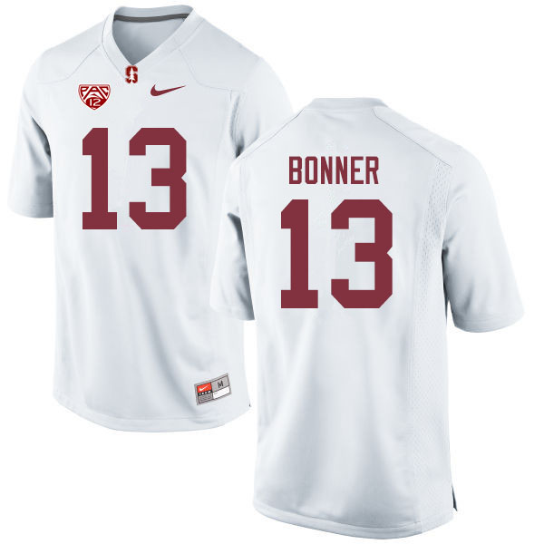 Men #13 Ethan Bonner Stanford Cardinal College Football Jerseys Sale-White - Click Image to Close